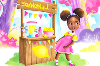 draw fantastic african american children story book illustrations