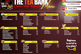 professionally edit your food flyer, menu and poster