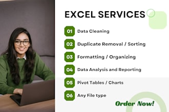 clean, deduplicate, format, organize create reports in excel