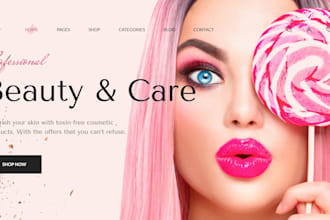 design skincare shopify store skin care hair care cosmetics store beauty website