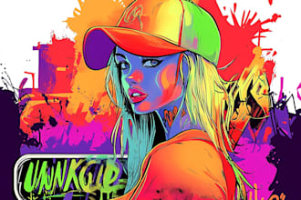 do awesome graffiti font, graphic tshirt design, pop art