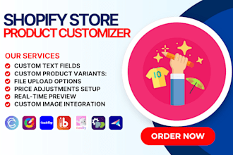 setup shopify product customizer customily globo kicklip inkybay easify pc zepto