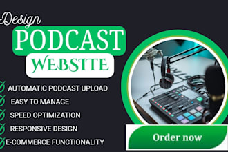 build podcast website, radio station website, music website, streaming website