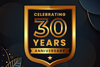 impressive unique and modern anniversary logo design