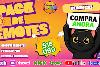 blackcat twitch emotes pack