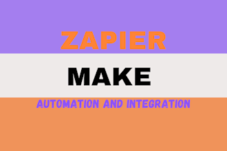 do zapier automation, make com setup and integration integromat API