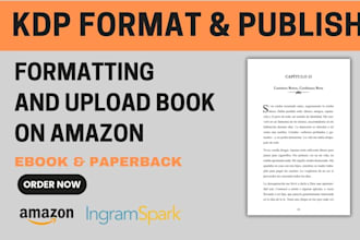 format, edit, upload book on amazon kdp publish paperback, ebook layout typeset