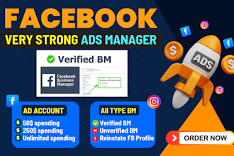 create fresh verified fb business manager and ads account
