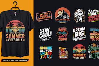 design trendy vintage, retro and typography t shirts