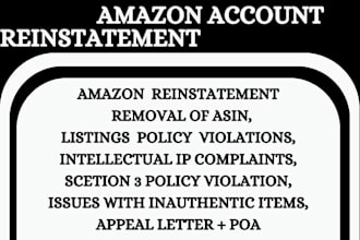 do amazon reinstatement, appeal for section 3 copyright trademark infringement