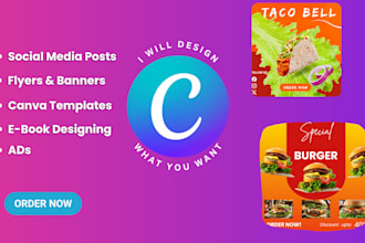 design social media post, food poster, facebook, instagram