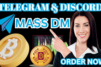 telegram mass dm, discord mass dm to reach 5m organic users, telegram promotion
