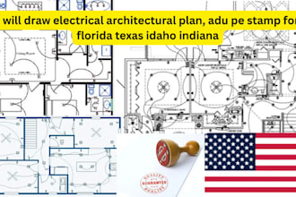 draw electrical architectural plan, adu pe stamp for florida texas idaho indiana