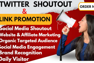 promote, shoutout and share your link to 200m USA, UK, twitter, tikok