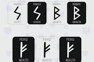 create rune bundles in vector svg, png, eps, dxf, ai, or other vector format