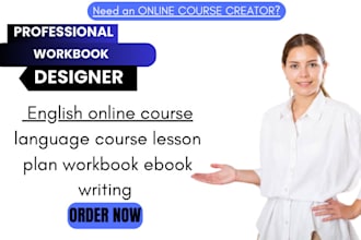 create english training course manual course content video course presentation