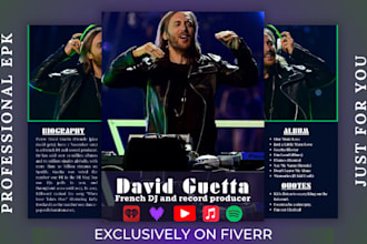 epk, media kit, press kit, one sheet, speaker, artist epk flyer, music sheet
