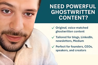 ghostwrite thought leadership or personal brand content in your voice