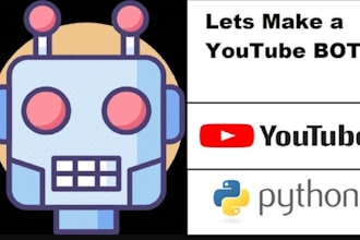develop an automated bot for youtube, instagram, discord, telegram using  python