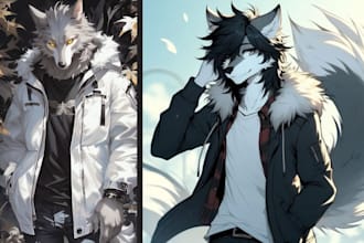 design furry reference sheets, characters, and fursonas