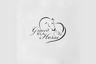 design unique horse farm dog animal pet equestrian logo with new concept