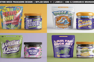 design custom weed mylar bags, cbd pouch, and premium cannabis packaging