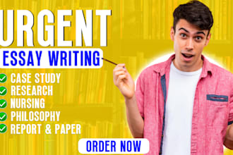 do urgent essay writing, research, summary, reports,case studies, presentation