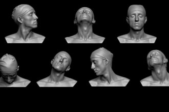 do 3d head bust model, sculpt 3d head for 3d printing
