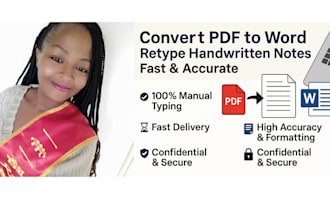 retype handwritten notes,scanned documents or pdfs into word