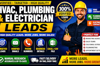 generate verified hvac contractor, plumbing and electrician leads