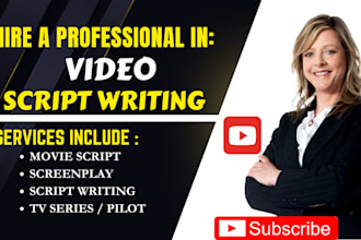 write screenplay movie script feature film script tv pilot tv series