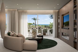 remodel 3d apartment interior, open plan layout, terrace design,cottage interior
