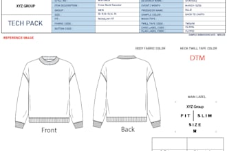 do expert sweater tech pack for manufacturers and brands