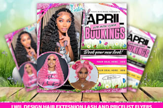 design beauty flyer, hair extension flyer, lash flyer