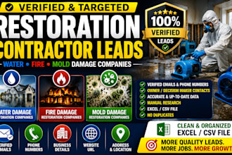 generate restoration contractor leads for water, fire and mold damage companies