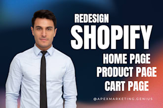 redesign shopify cart landing page product page for your website