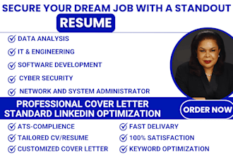 write ats resume for IT cybersecurity data analyst scrum master tech engineer