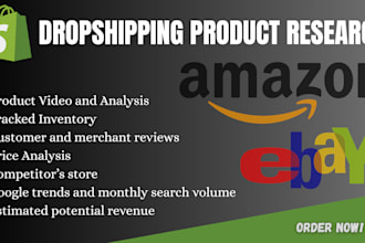 do product research to find winning products shopify dropshipping amazon ebay