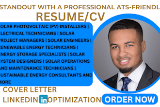 write solar pv installer, solar engineer, and solar sales consultant resume