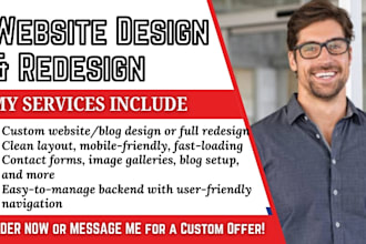 design or build a stunning showit website, wix website, duda or odoo website