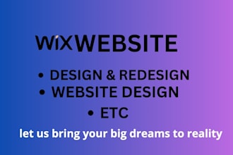 design wix or redesign a wix website design or wix online store