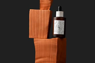 design cosmetic oil label bottle and mockup packaging design