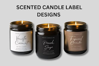 create scented candle label candle packaging box design and soap label
