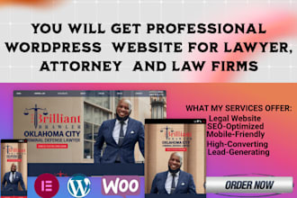 design a professional wordpress website for lawyers, law firms, and attorneys
