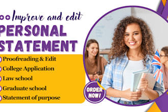 edit or improve your personal statement, sop, college, graduate and law school