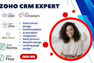 set up zoho CRM, zoho one, zoho books, zoho campaign, zoho form, zoho site flow