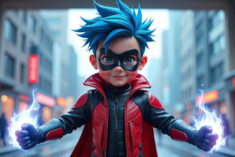 design 3d pixar cartoon character, ai mid journey image generate