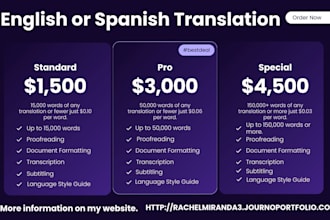 translate anything you desire from english or spanish with client satisfaction