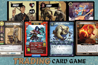 create a custom trading card game design illustration tcg template for card game