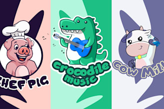 design unique, cute cat, pet, dog, animal mascot logo